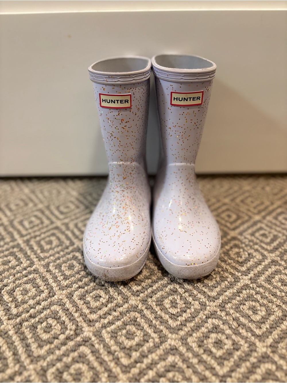 Hunter Kids Lavender Rain Boots with Gold Glitter